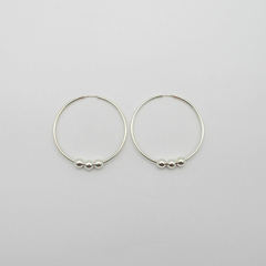 AROS CUBANOS PLATA COMUN N°5 CON 3 BOLITAS MEDIANAS