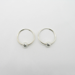 AROS CUBANOS PLATA COMUN N°3 CON 1 BOLA FACETADA