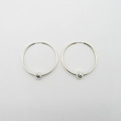 AROS CUBANOS PLATA COMUN N°5 CON 1 BOLA FACETADA
