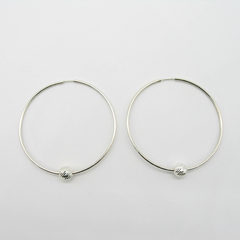 AROS CUBANOS PLATA COMUN N°7 CON 1 BOLA FACETADA