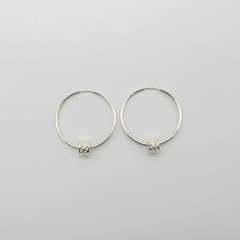AROS CUBANOS PLATA COMUN N°4 CON TUBO CORAZONES