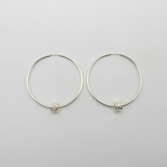 AROS CUBANOS PLATA COMUN N°6 CON TUBO CORAZONES