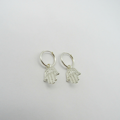 AROS CUBANOS PLATA COMUN N°00 CON DIJE MANO DE FATIMA