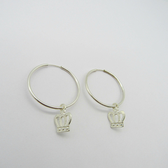 AROS CUBANOS PLATA COMUN N°4 CON DIJE CORONA