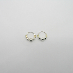 AROS CUBANOS PLATA COMUN N°0 CON APLIQUE DE ORO Y 3 BOLITAS