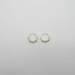 AROS CUBANOS PLATA COMUN N°0 CON APLIQUE DE ORO Y 4 BOLITAS