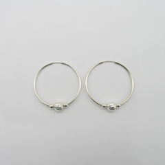 AROS CUBANOS PLATA COMUN N°5 CON 1 BOLA FACETADA Y 2 BOLITAS