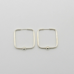 AROS PLATA CUADRADOS N°2 CON 1 BOLITA