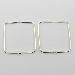 AROS PLATA CUADRADOS N°5 CON 1 BOLITA