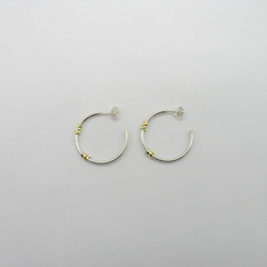AROS CUBANOS PLATA COMUN N°3 MEDIO CON APLIQUE DE ORO