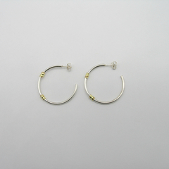 AROS CUBANOS PLATA COMUN N°4 MEDIO CON APLIQUE DE ORO
