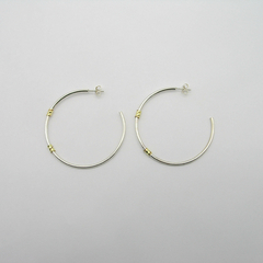 AROS CUBANOS PLATA COMUN N°6 MEDIO CON APLIQUE DE ORO