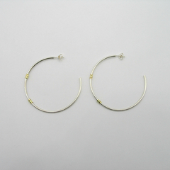 AROS CUBANOS PLATA COMUN N°7 MEDIO CON APLIQUE DE ORO