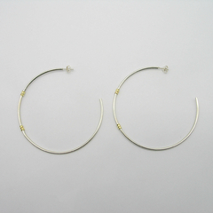 AROS CUBANOS PLATA COMUN N°8 MEDIO CON APLIQUE DE ORO