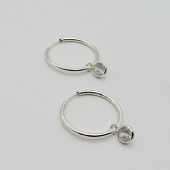 AROS CUBANOS PLATA COMUN N°2 CON DIJE CUBIC