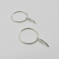 AROS CUBANOS PLATA FINO N°2 CON DIJE ALA