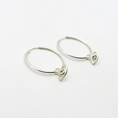 AROS CUBANOS PLATA FINO N°2 CON DIJE OJO CUBIC