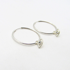AROS CUBANOS PLATA FINO N°3 CON DIJE OJO CUBIC