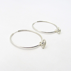 AROS CUBANOS PLATA FINO N°4 CON DIJE OJO CUBIC