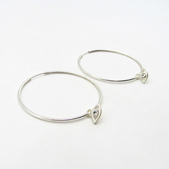 AROS CUBANOS PLATA FINO N°5 CON DIJE OJO CUBIC