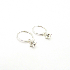 AROS CUBANOS PLATA FINO N°0 CON DIJE ESTRELLA CUBIC - comprar online
