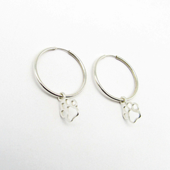 AROS CUBANOS PLATA FINO N°2 CON DIJE HUELLA