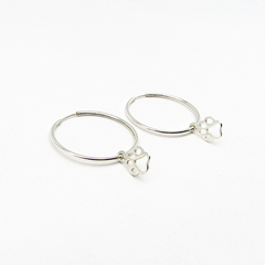 AROS CUBANOS PLATA FINO N°3 CON DIJE HUELLA