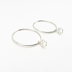 AROS CUBANOS PLATA FINO N°4 CON DIJE HUELLA