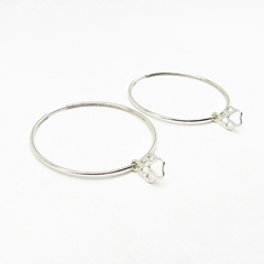 AROS CUBANOS PLATA FINO N°5 CON DIJE HUELLA