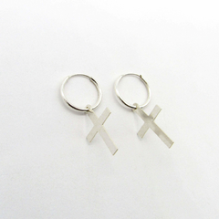 AROS CUBANOS PLATA FINO N°000 CON DIJE CRUZ