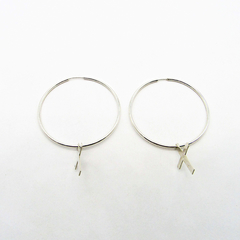 AROS CUBANOS PLATA FINO N°5 CON DIJE CRUZ