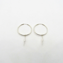 AROS CUBANOS PLATA FINO N°2 CON DIJE RAYO CHAPA