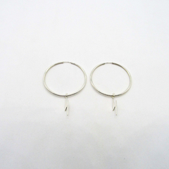 AROS CUBANOS PLATA FINO N°4 CON DIJE RAYO CHAPA