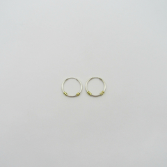 AROS CUBANOS PLATA COMUN N°1 CON 2 APLIQUES DE ORO