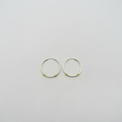 AROS CUBANOS PLATA COMUN N°3 CON 2 APLIQUES DE ORO