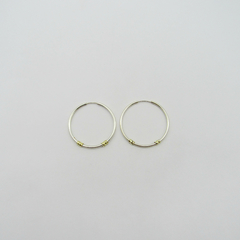AROS CUBANOS PLATA COMUN N°4 CON 2 APLIQUES DE ORO