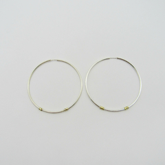 AROS CUBANOS PLATA COMUN N°7 CON 2 APLIQUES DE ORO
