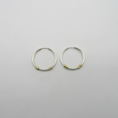 AROS CUBANOS PLATA GRUESO N°3 CON 2 APLIQUES DE ORO