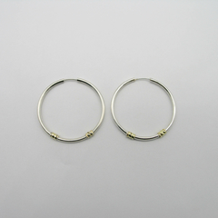AROS CUBANOS PLATA GRUESO N°5 CON 2 APLIQUES DE ORO
