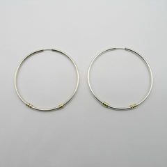 AROS CUBANOS PLATA GRUESO N°7 CON 2 APLIQUES DE ORO