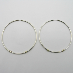 AROS CUBANOS PLATA GRUESO N°8 CON 2 APLIQUES DE ORO