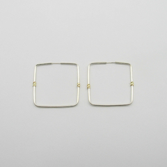 AROS PLATA CUADRADOS N°5 CON APLIQUE DE ORO