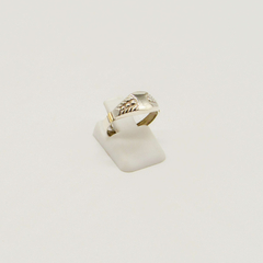 ANILLO SELLO DE HOMBRE HUECO PLATA CON APLIQUE DE ORO D47