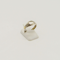 ANILLO SELLO DE HOMBRE HUECO PLATA CON APLIQUE DE ORO D48
