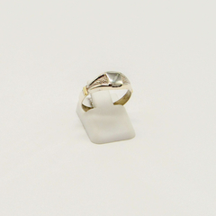 ANILLO SELLO DE HOMBRE HUECO PLATA CON APLIQUE DE ORO D50