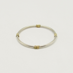 ESCLAVA PLATA CON APLIQUE DE ORO BEBE 45MM