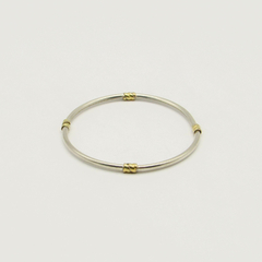 ESCLAVA PLATA CON APLIQUE DE ORO BEBE 50MM