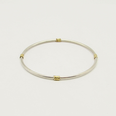 ESCLAVA PLATA CON APLIQUE DE ORO 60MM