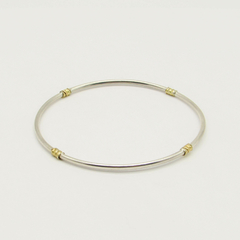 ESCLAVA PLATA CON APLIQUE DE ORO 70MM