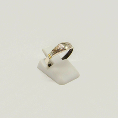 ANILLO SELLO DE HOMBRE HUECO PLATA CON APLIQUE DE ORO D53